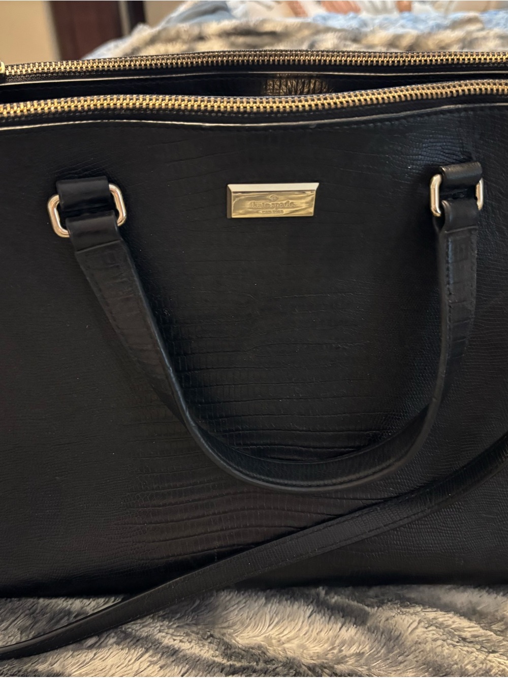 kate spade Black Satchel with Gold-Tone Hardware